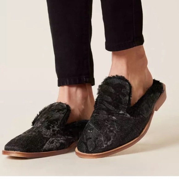 Free People Shoes - Free People Faux Fur Butterfly Mules